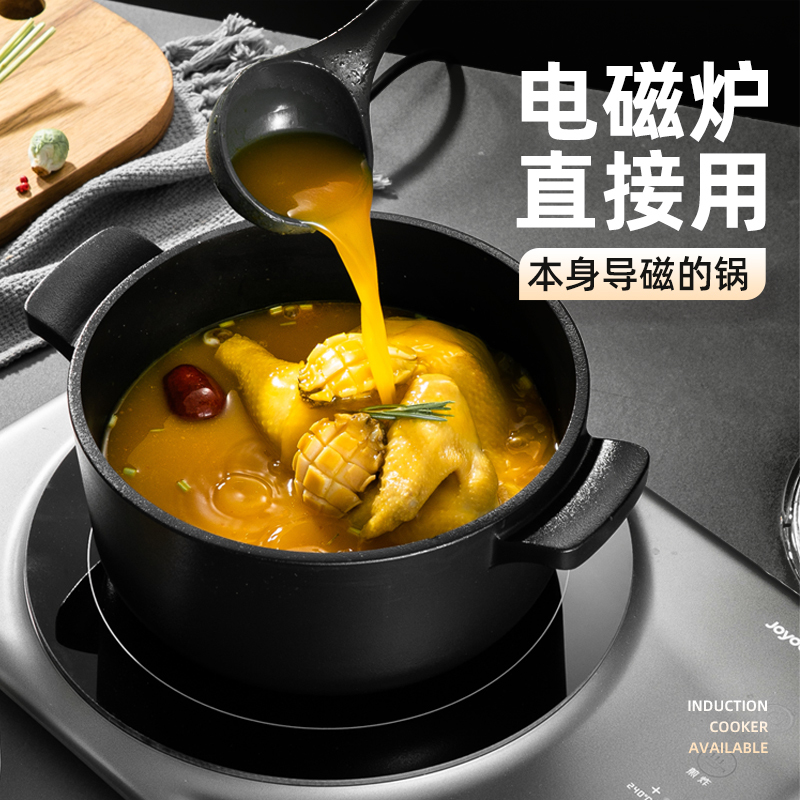 LXBF龙兴宝富20cm自带[微波加热]炭鲜锅含高拱盖煲汤焖炖锅汤锅非砂锅电磁炉燃气灶专通用LXTT20-B
