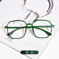 尚境新款学生时尚方框TR90眼镜架超轻复古多边形框可配高度近视镜 绿色防蓝光1.56