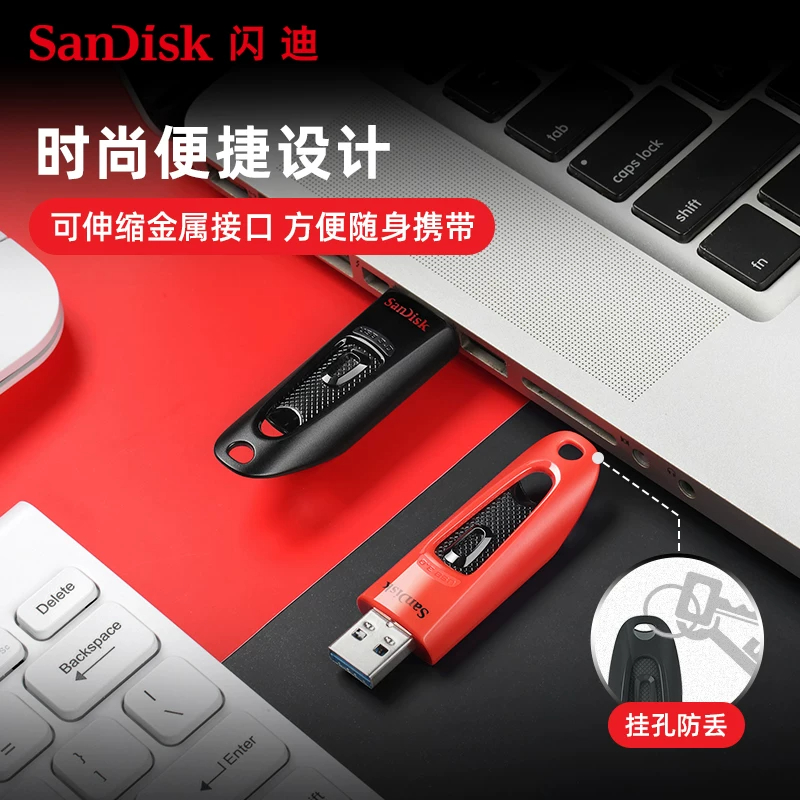 闪迪(SanDisk)512GB USB3.0 U盘 CZ48至尊高速 黑色高清大图