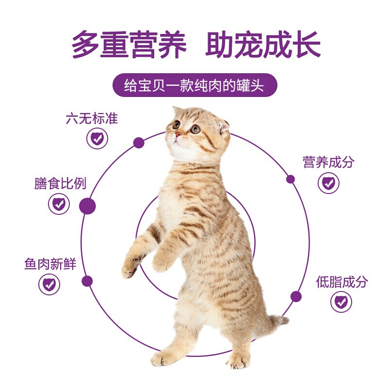 麦富迪猫罐头 猫粮猫湿粮肉粒包 鱼肉水煮高肉大罐头170g (吞拿鱼+鲭鱼)170g*24罐高清大图