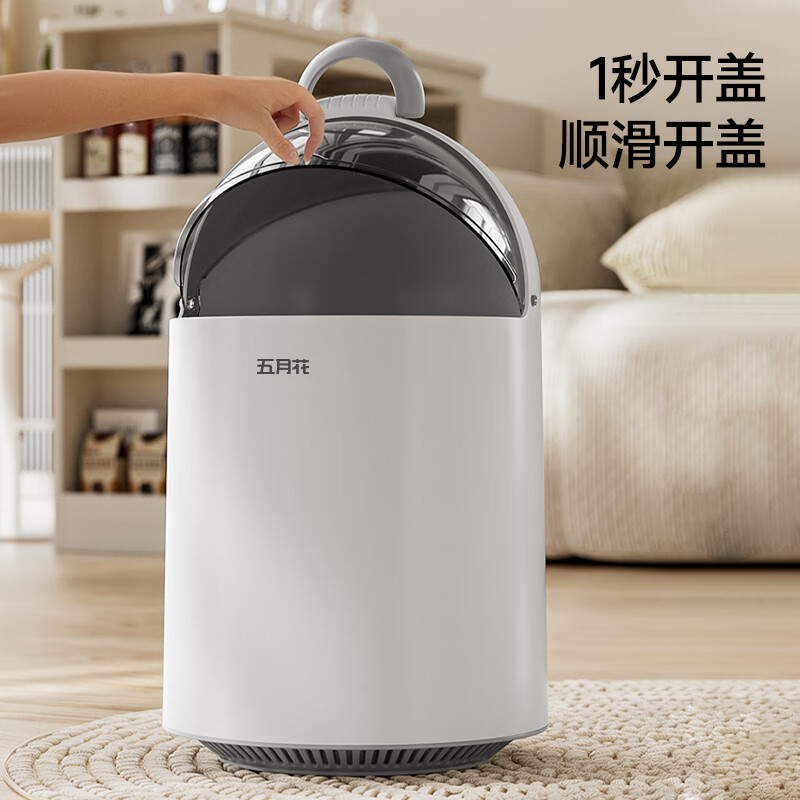 五月花气压吸附双层垃圾桶大号高清大图