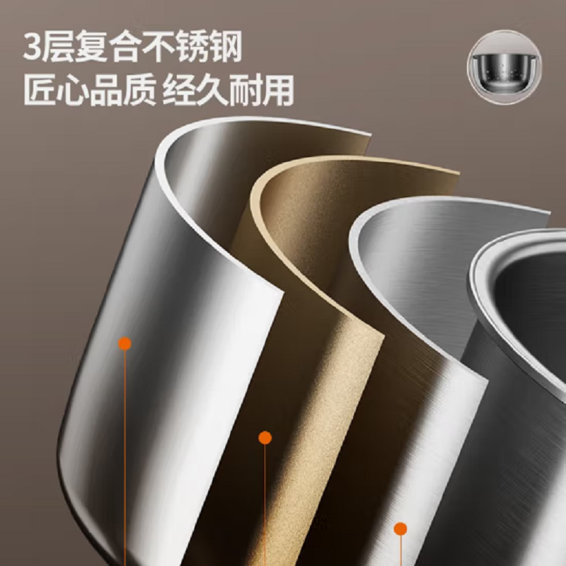 九阳(Joyoung) 电压力锅压力煲 5L家用大容量一锅双胆不锈钢内胆 循环降压快速开盖 健康0涂层-50IHN3高清大图