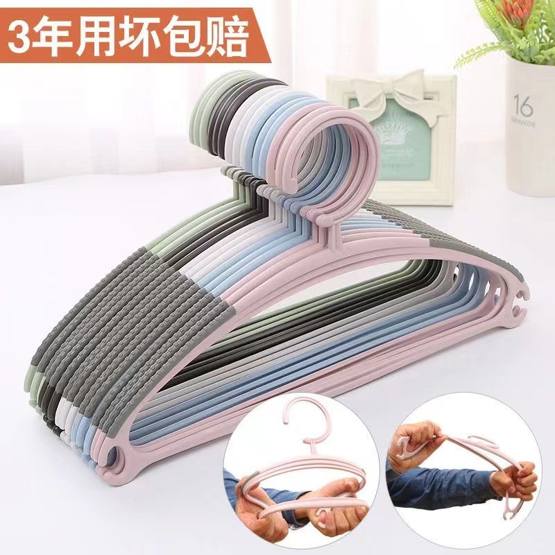 防滑衣架晾衣服卧室挂衣架加粗加厚成人儿童通用衣架挂无痕衣架子 5个衣架【颜色随机】
