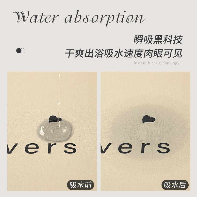 卫生间浴室门口地垫硅藻泥吸水速干脚垫家用防滑垫洗手间卫浴地毯