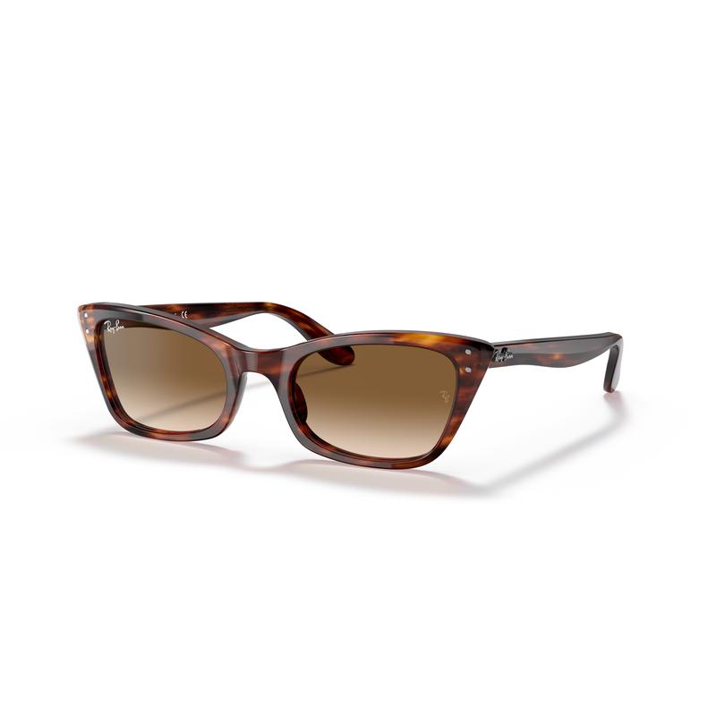 RayBan绿镜复古猫眼女士太阳镜年代经典透明框潮牌优雅绿鏡 Striped_Havana_Clear/Brown_Gra