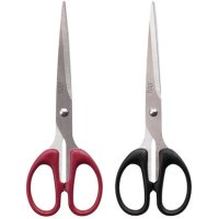 得力剪刀6009 大号办公剪纸刀 不锈钢剪刀 家用缝纫剪刀 裁剪用品deli 1把/颜色随机