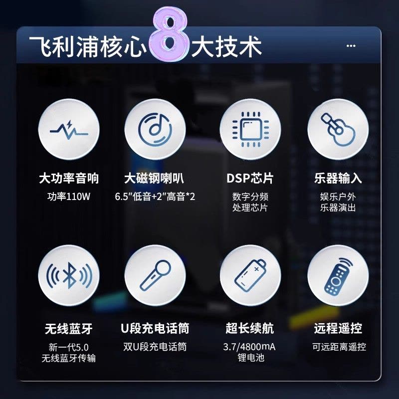 飞利浦SD139音响蓝牙户外小音箱大音量手提便携式家用k歌重低音便携式音响图片