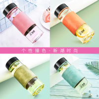 希诺玻璃杯女款单层加厚带盖花茶杯清新可爱少女心个性创意便携水杯