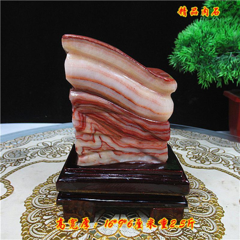 猪肉石摆件精品猪肉石 原石 自然石 天然花纹 收藏精品 奇石摆件 浅绿色肉石057
