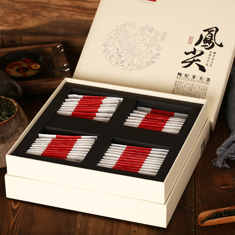 杞利元 宁夏特产枸杞芽茶120g 精选凤尖芽尖茶 木质礼盒送礼