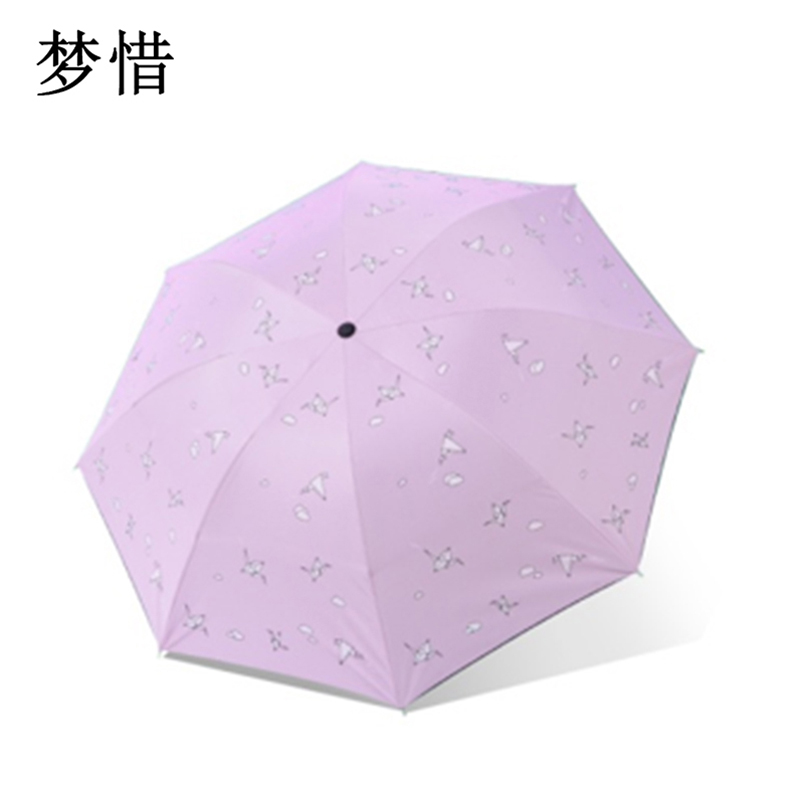 梦惜 手动钢骨伞架 黑胶布 橡胶漆手柄 晴雨两用伞 YF-S2021014/把高清大图