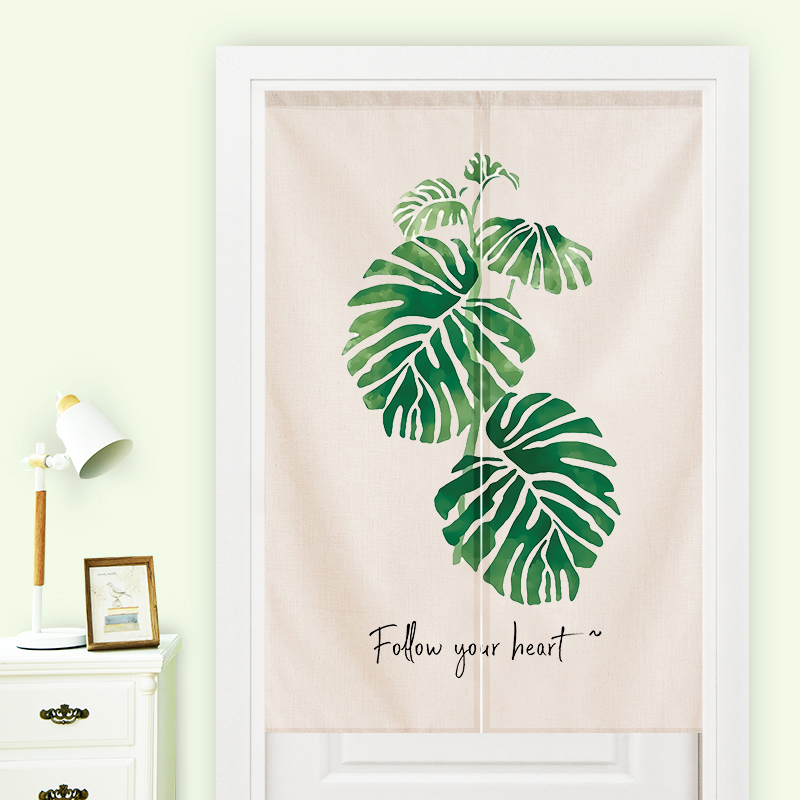 简约布艺棉麻帘厨房卧室半帘北欧客厅玄关风水帘卫生间隔断挂帘 随性而悦门帘送杆 定制联系客服