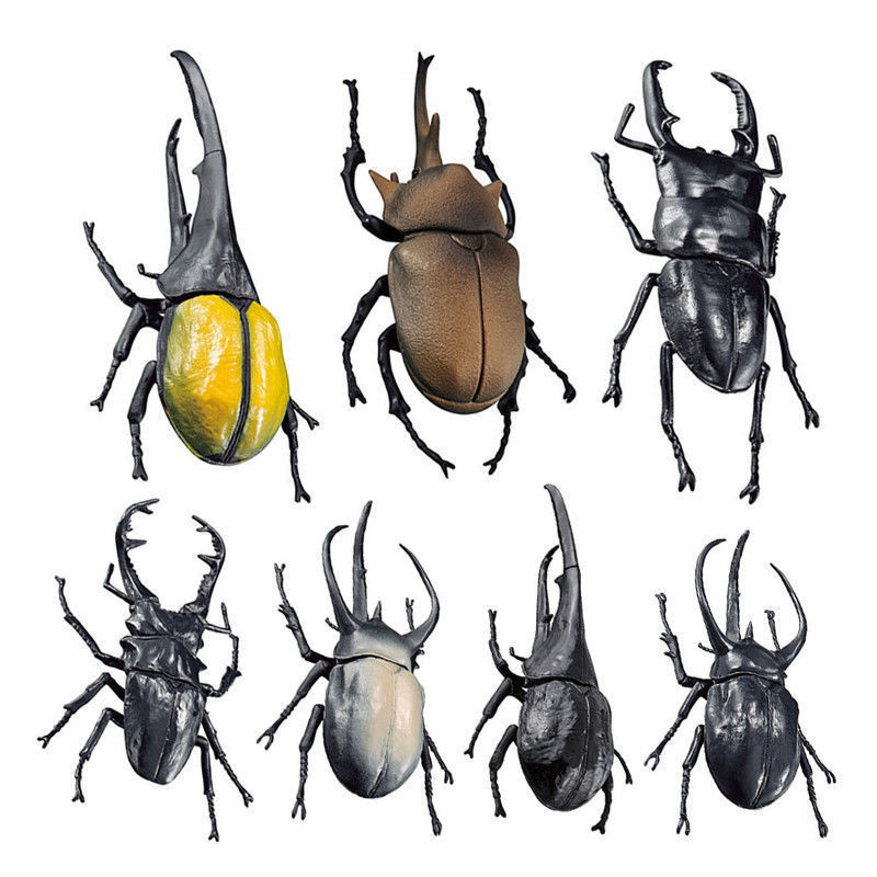 万代 一套7款 66393 扭蛋 大型世界昆虫系列3 5cm 甲壳虫 独角仙 锹形