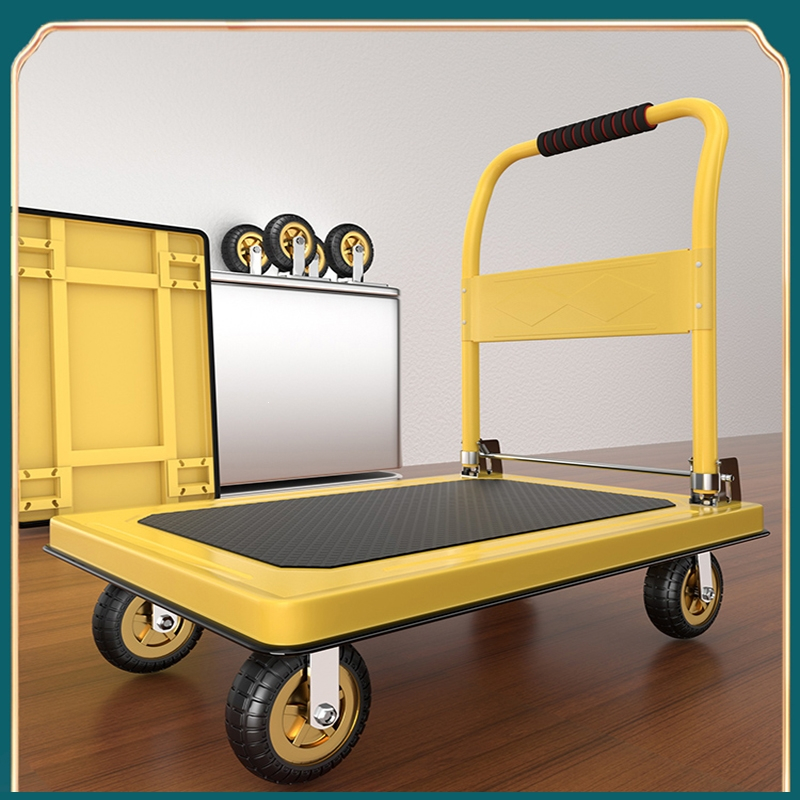 加厚钢板平板车闪电客手推车搬运车小推车拉货折叠轻便家用办公拖车