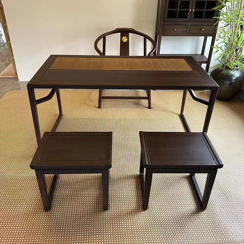 大嘉乌金木茶桌1380*650*730mm(一桌四椅)