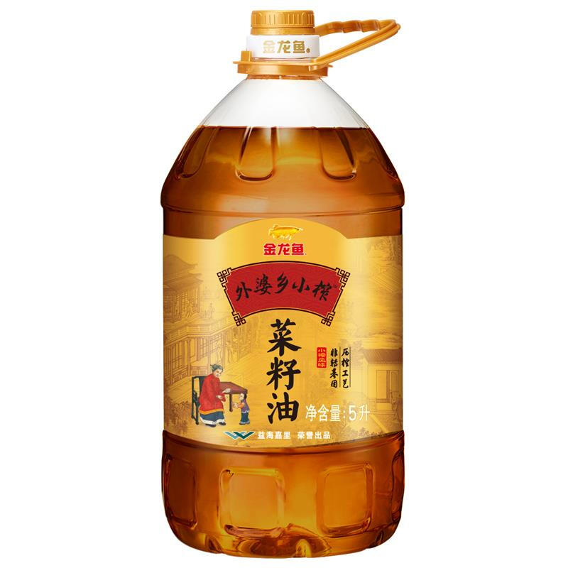 金龙鱼 食用油 非转基因 压榨外婆乡小榨菜籽油5L