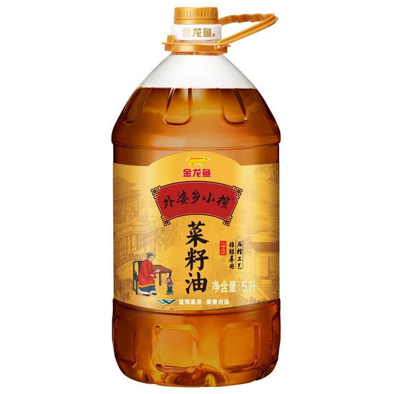 金龙鱼 食用油 非转基因 压榨外婆乡小榨菜籽油5L