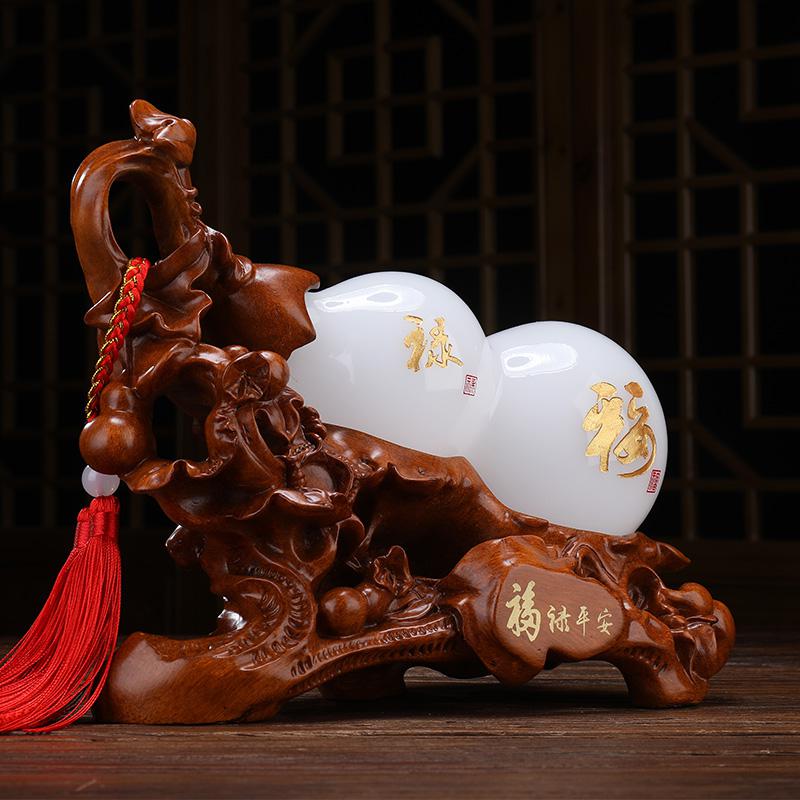 美帮汇玉葫芦摆件福禄家居客厅房间布置摆设玄关电视桌柜装饰品高清大图