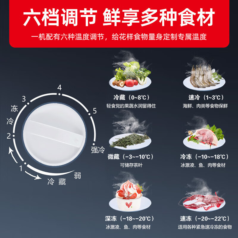 星星(XINGX)BD/BC-200JKE家用商用大容量冷藏冷冻转换单温卧式冰柜厨房商用保鲜设备微霜预涂内胆冰柜