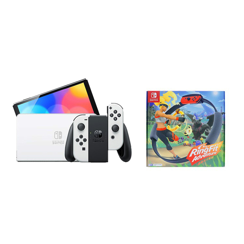 任天堂(nintendo)游戏机switch oled国行-白色 健身环大冒险套装 舞力