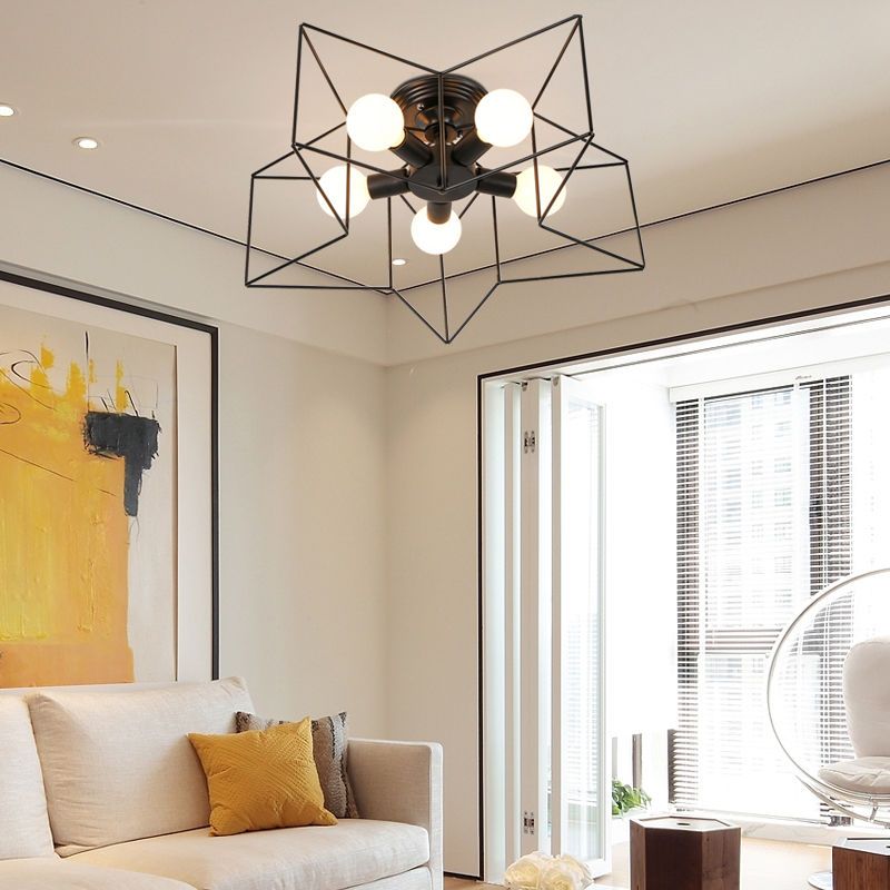 简约现代卧室灯北欧创意个性五角星儿童房复古吸顶灯饰客厅灯具