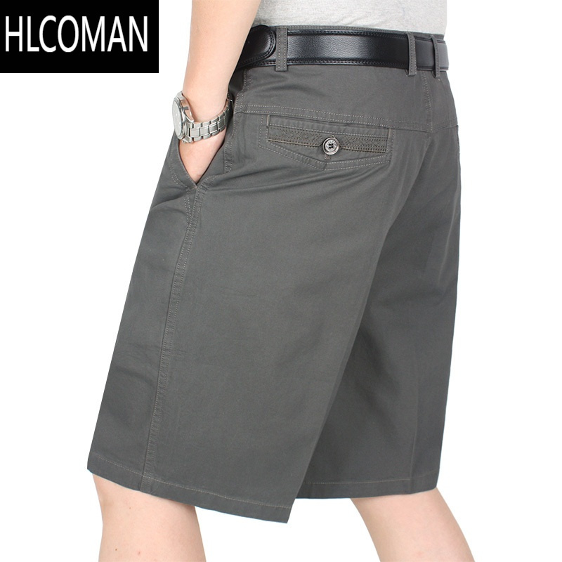 hlcoman中老年男士水洗宽松西装短裤爸爸夏季薄款休闲裤子爷爷五分裤