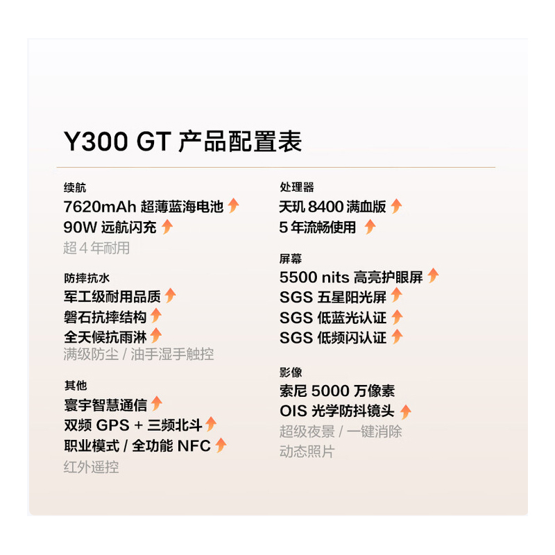vivo Y300 GT 黑色 8GB+256GB 天玑8400 7620mAh大电池 90W充电 5G手机高清大图