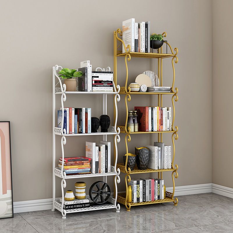 铁艺书架书柜收纳置物架简易儿童落地书架客厅简约创意艺术书柜墙白色