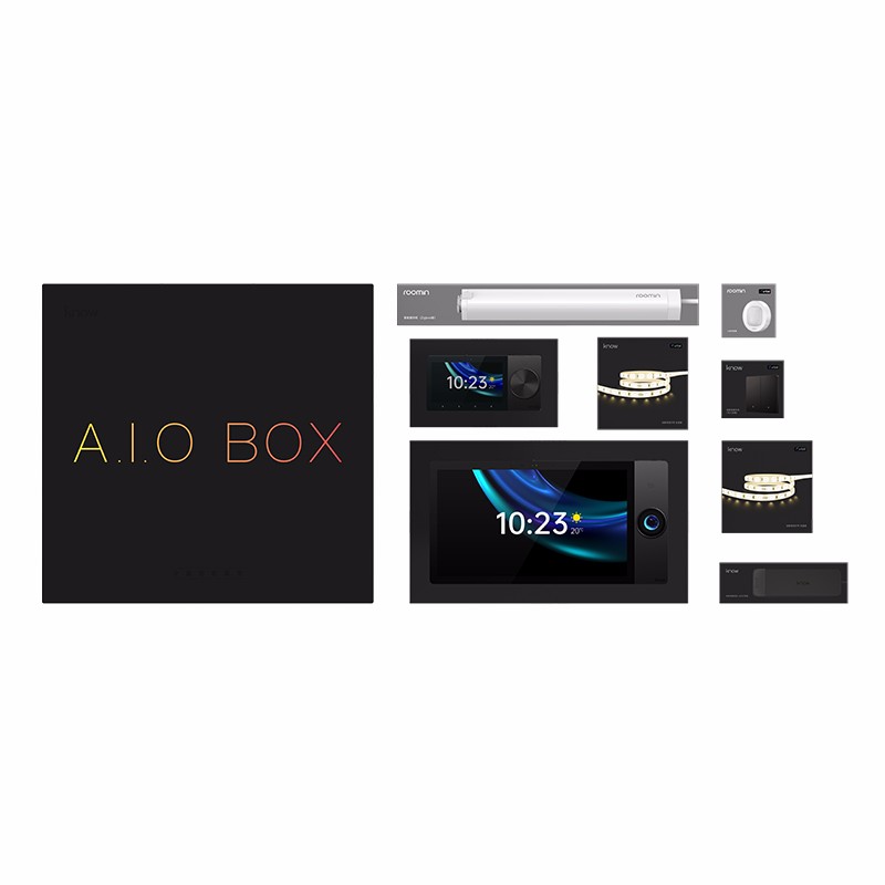 know 如影智能AIO BOX 标准版 智能中控 全能网关 智能音箱 全屋智能家居套装 黑色零火三键开关高清大图