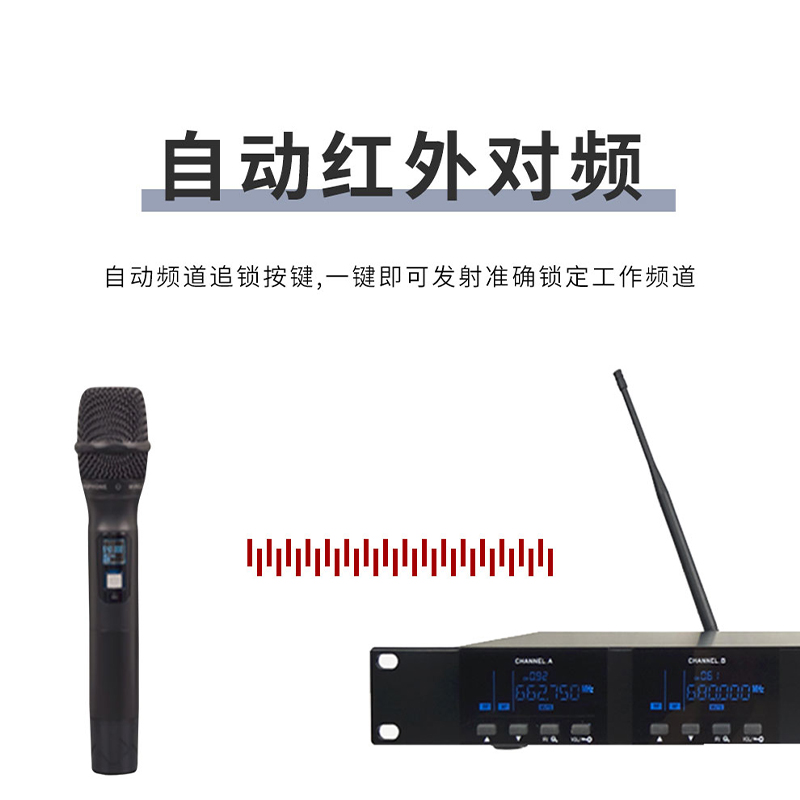 润普Runpu RP-WH9002S 会议室礼堂报告厅直播/演讲/智慧教育真分集专业无线一拖二手持式麦克风高清大图