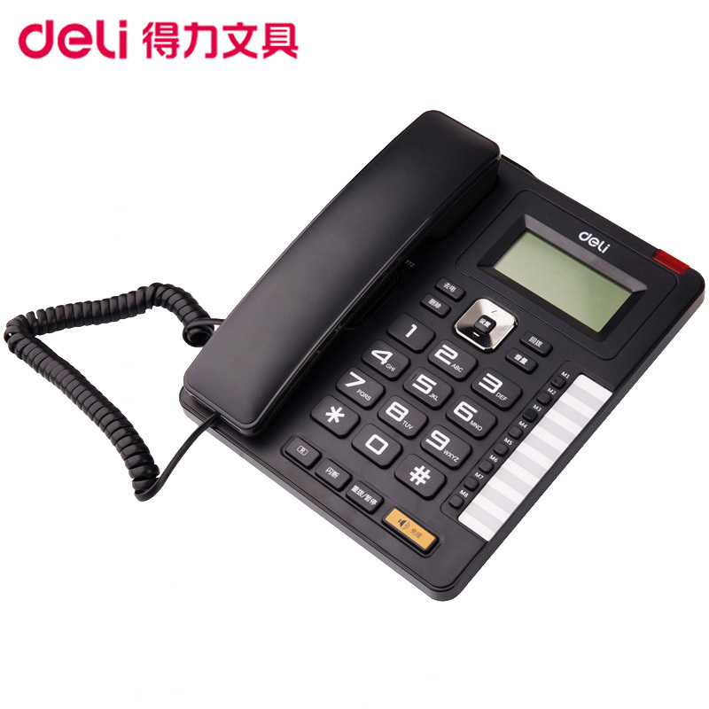 [精选]得力(deli)772电话机 商务 可旋转大屏显示 防雷 颜色随机