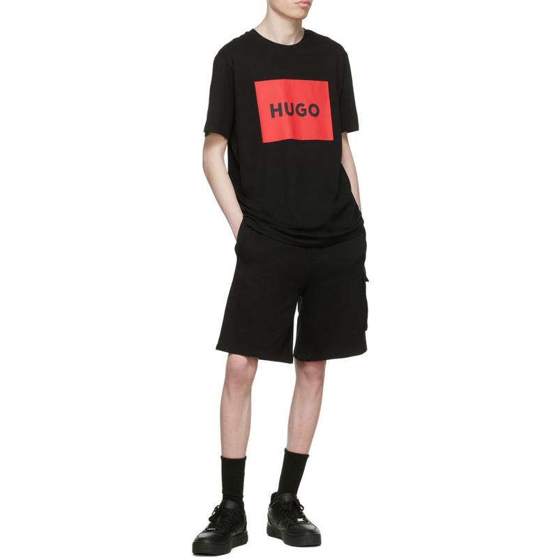 Hugo boss印花图案短袖T恤圆领休闲男式日常穿搭高清大图