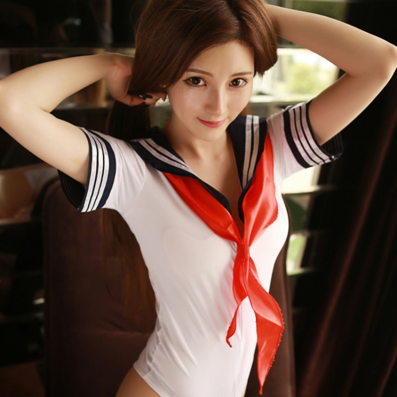 女情趣内衣性感真人透视装紧身可爱学生制服极度诱惑骚连体衣套装