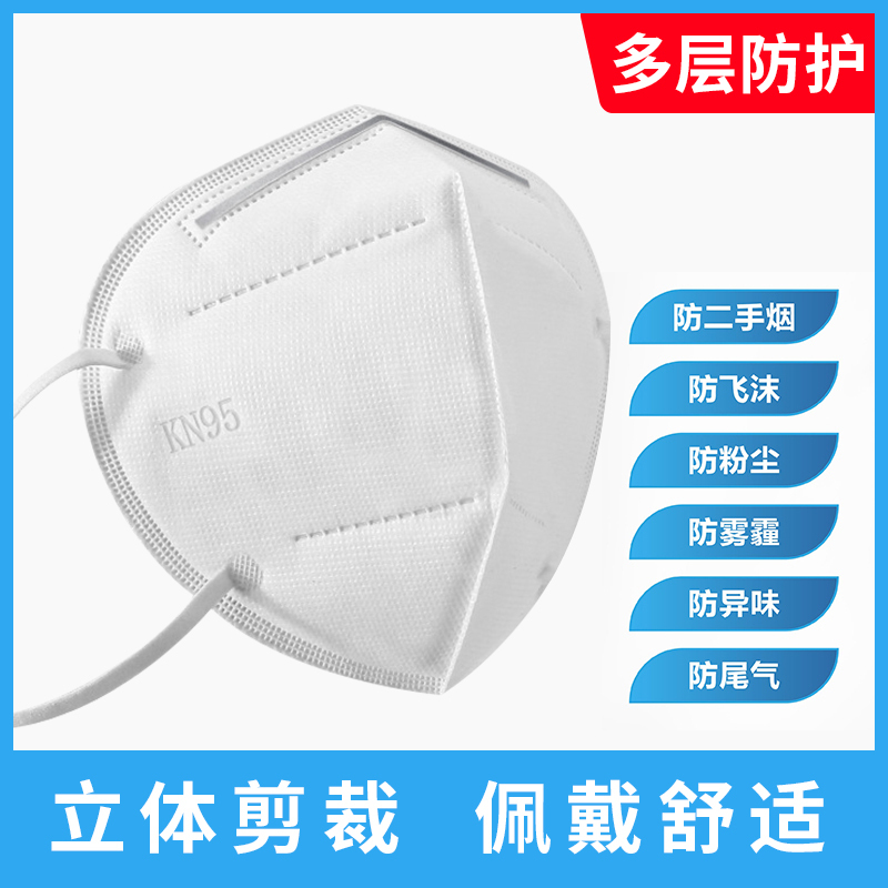 KN95防护口罩10只装高效过滤防飞沫防尘防雾霾透气