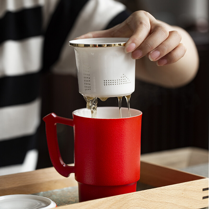 字器 汉泉杯个人办公杯带茶滤三件套个人杯 海纳百川高清大图