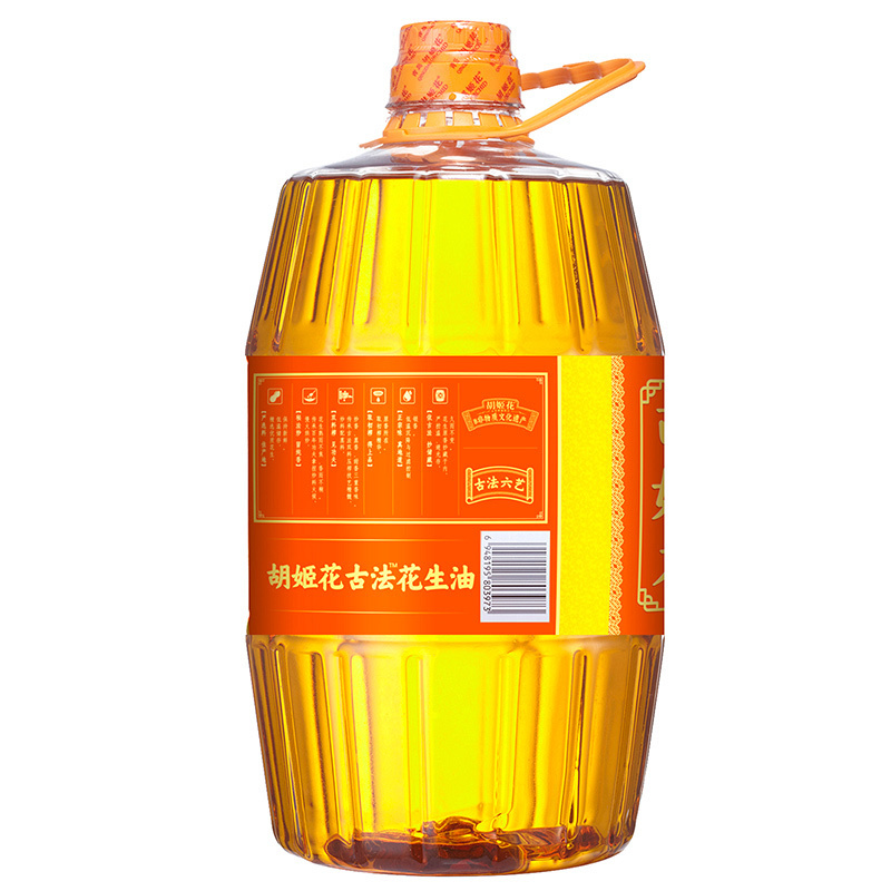 胡姬花花生油一级压榨4L家用食用油古法花生油炒菜食用油酥田推荐