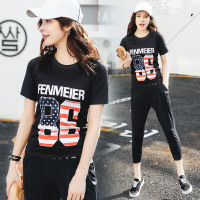 瑜伽服套装女瑜伽健身运动短袖三件套健身衣