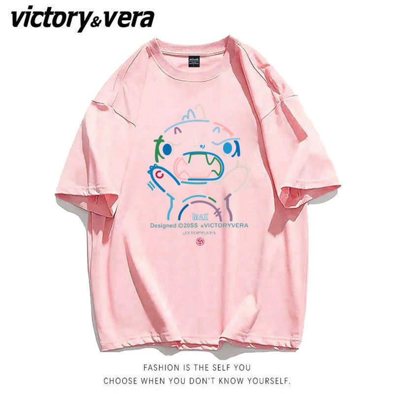 VICTORYVERA短袖t恤女学生宽松韩版夏季ins潮2022新款印花上衣服