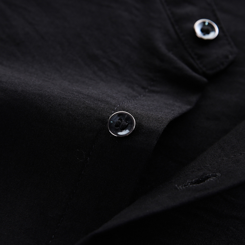 恒源祥中山装立领衬衫男长袖中国风宽松中老年父亲多口袋衬衣源衬高清大图