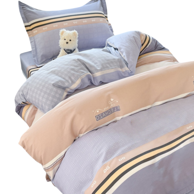 铭思沃床笠款三件套1.2*2.0米床 蓝条纹 套高清大图