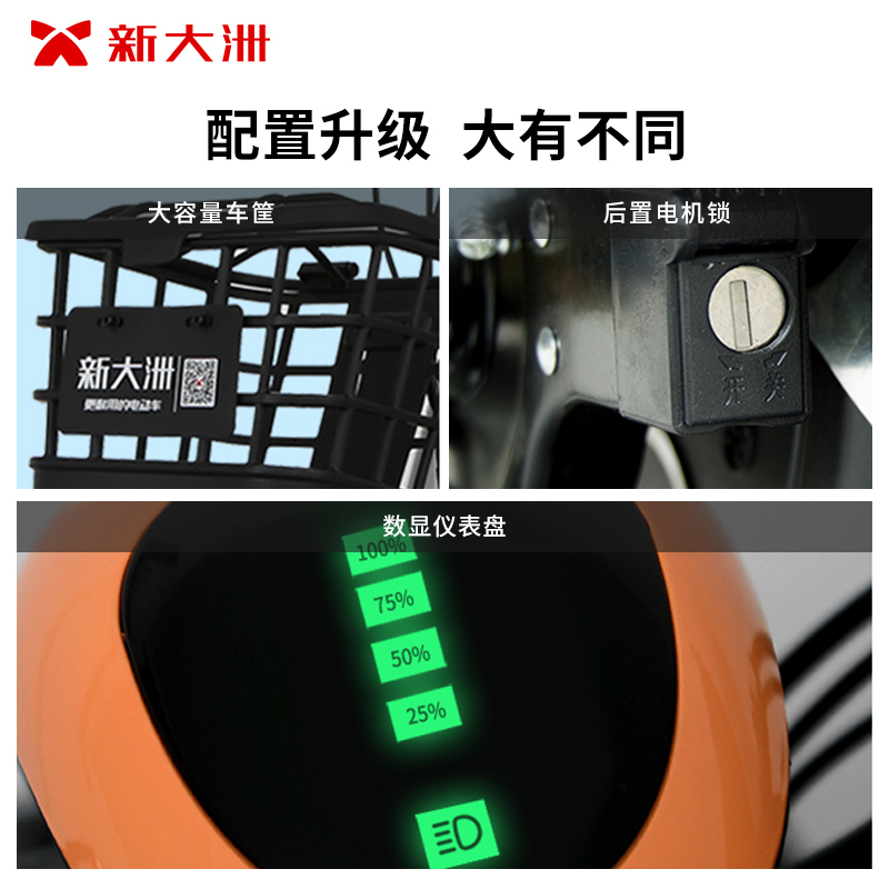 派乐/Palla电动车Q1 Plus时尚轻便电瓶车48V12Ah铅酸电池小型电动自行车代步助力自行车 白色