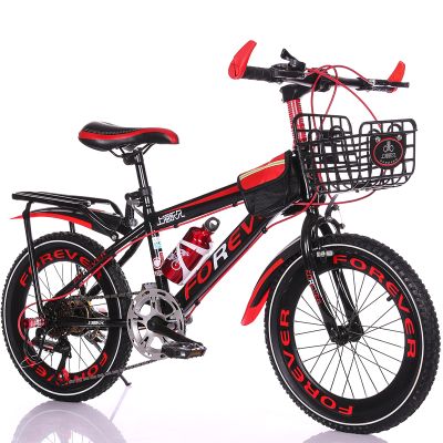 永 久童车系列变速自行车山地车18/20/22寸男女小孩单车中小学生赛车7-16岁脚踏车 黑红 18寸