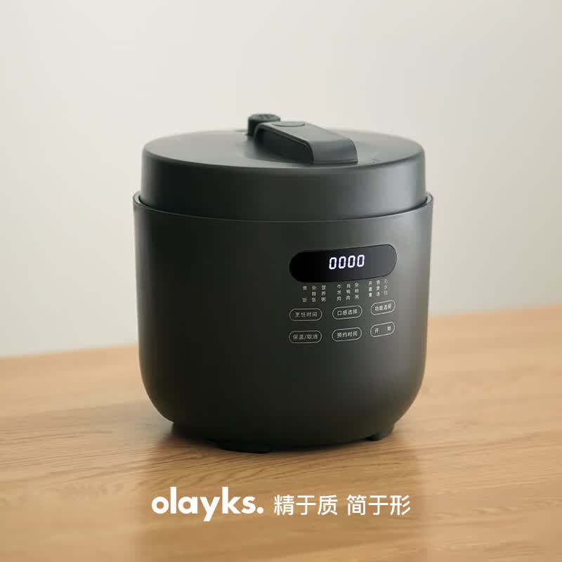 OLAYKS智能立时压力锅5L砂岩黑单胆微电脑按键预约烹饪多功能电压力锅高清大图