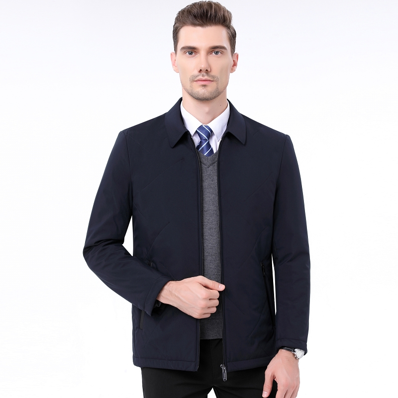 免费试穿 送运费险2024春秋新款棉衣外套加厚棉袄男装中年爸爸装翻领夹棉夹克外套冬高端外套正品官方旗舰店高清大图