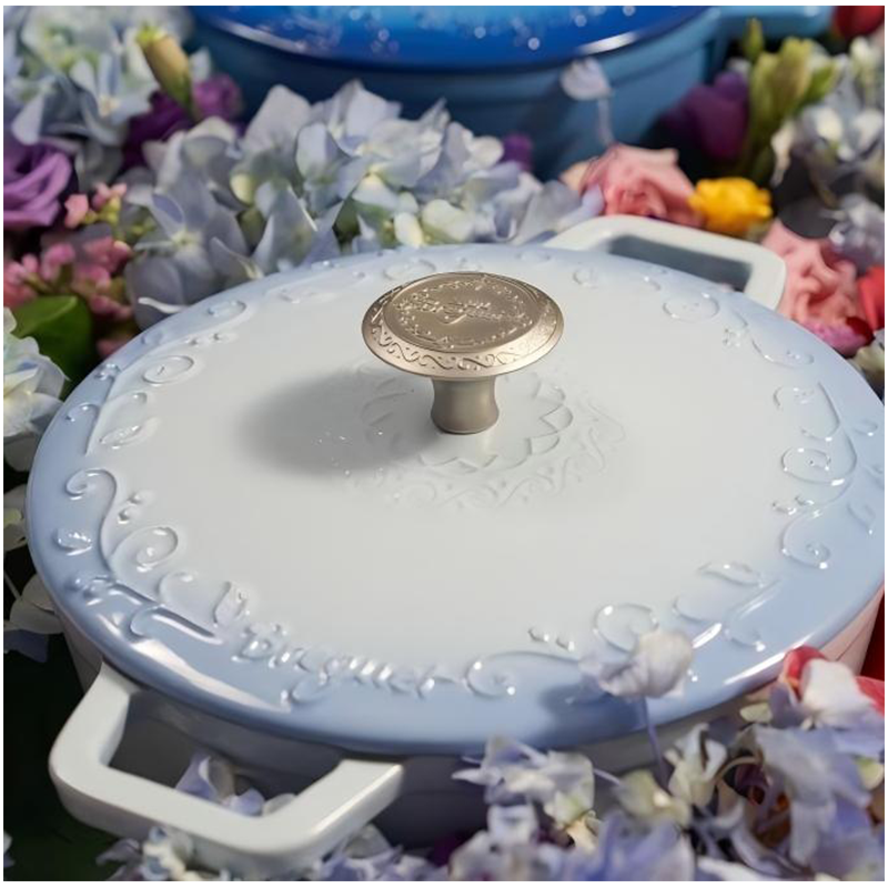 宝玑BGA2403琅彩系列珐琅铸铁锅-霁蓝色 31.8×16cm高清大图