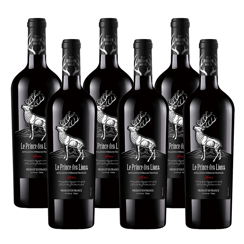 慕狮王子 法国进口红酒罗德娜干红葡萄酒 整箱装750ml*6支