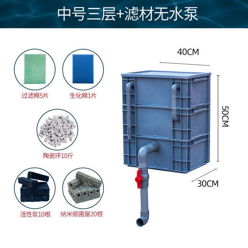 鱼缸鱼池过滤箱周转箱过滤家用水循环系统锦鲤上过滤自制滴流盒