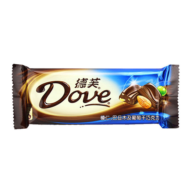 德芙(Dove) 榛仁巴旦木及葡萄干巧克力 43G*6/支装 休闲 零食