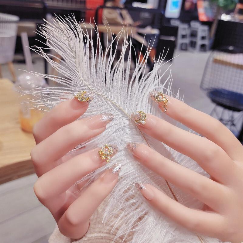 穿戴美甲链条长款美甲贴片假指甲可拆卸可重复使用防水网红美女款视频