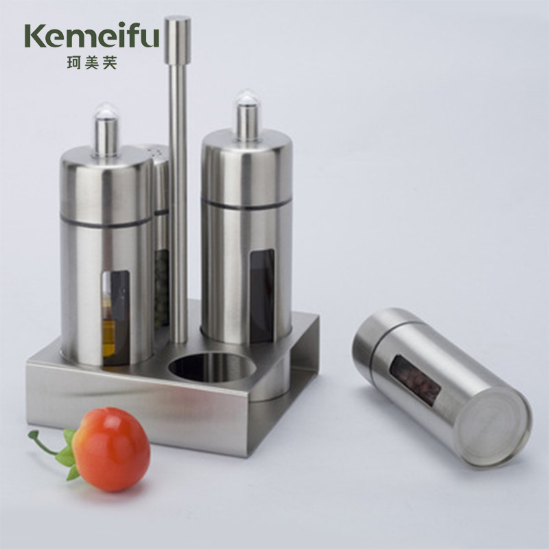 珂美芙 304不锈钢调味瓶 四头味瓶 套高清大图